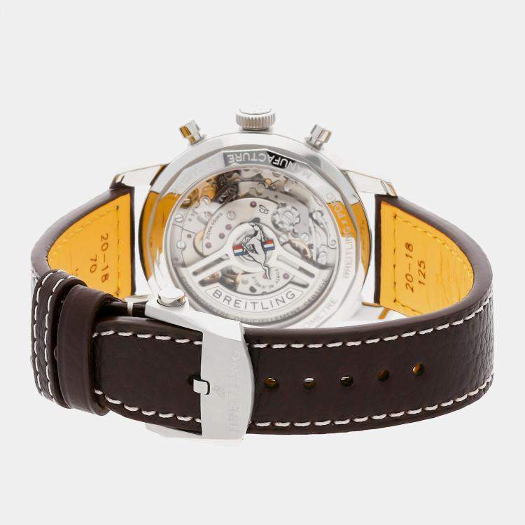 Pre Owned Breitling Green Stainless Steel Top Time AB01762A1L1X1 Automatic Men's Wristwatch 41 mm