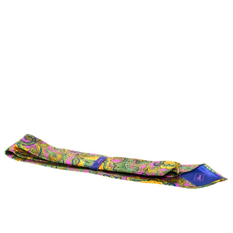 Pre Owned Brioni Multicolor Paisley Printed Silk Tie