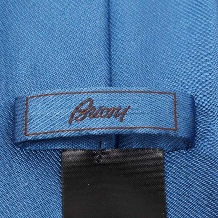 Pre Owned Brioni Blue Silk Jacquard Classic Tie