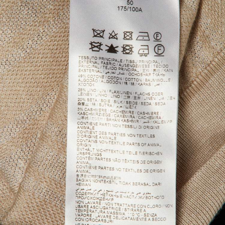 مملوكة مسبقًا Brioni Beige Melange Knit Polo T-Shirt L