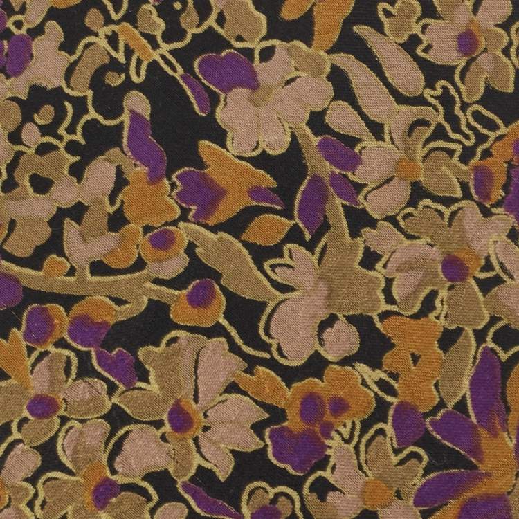 مملوكة مسبقًا Brioni Brown Floral Printed Silk Tie 