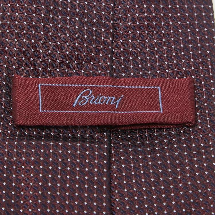 Pre Owned Brioni Burgundy Dot Pattern Silk ClassicTie