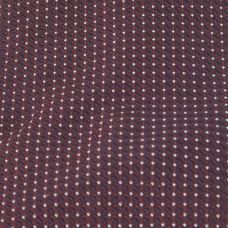 Pre Owned Brioni Burgundy Dot Pattern Silk ClassicTie