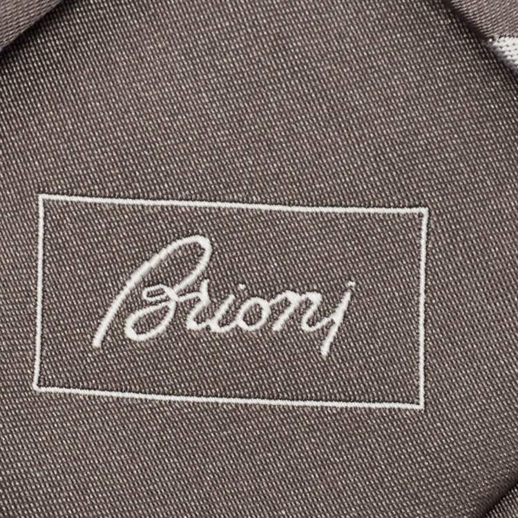 Pre Owned Brioni Grey Polka Dot Jacquard Silk Tie