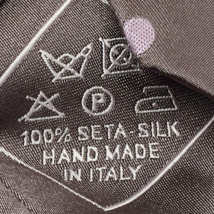 Pre Owned Brioni Grey Polka Dot Jacquard Silk Tie
