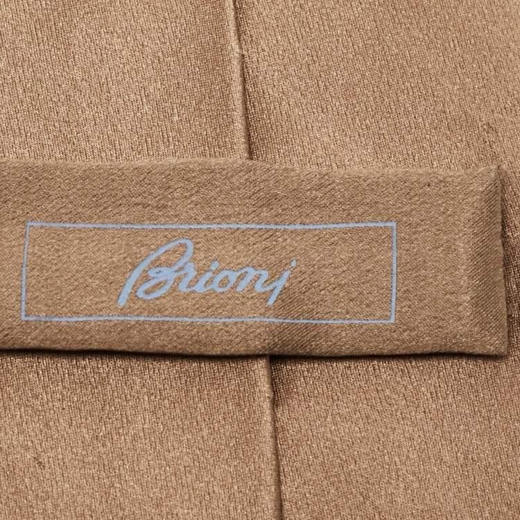 Pre Owned Brioni Brown Satin Traditional Tie 