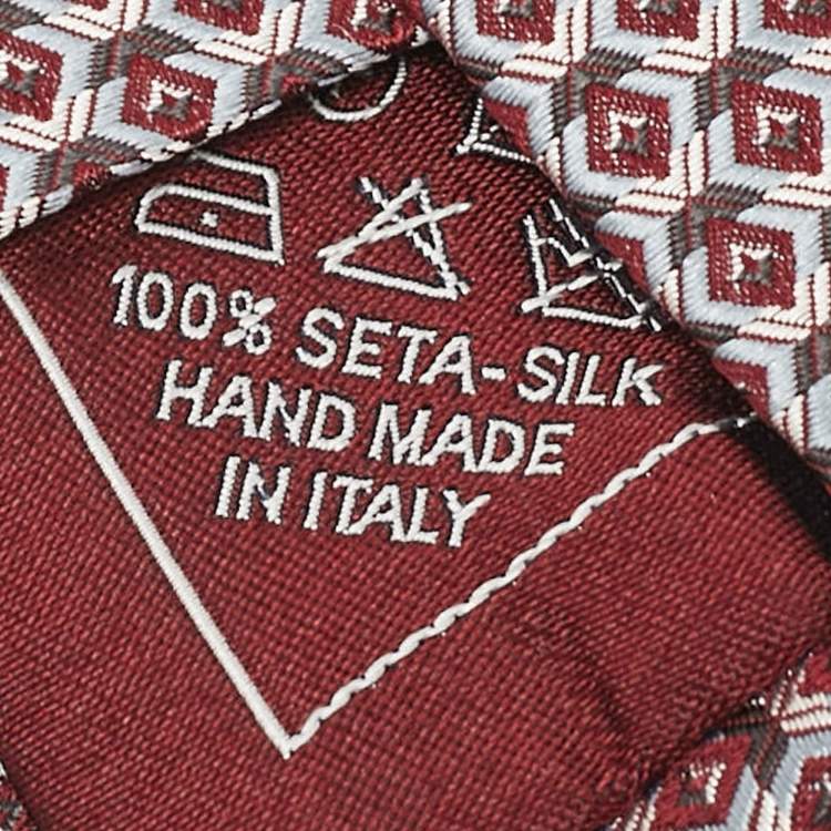 مملوكة مسبقًا Brioni Burgundy Patterned Silk Tie 
