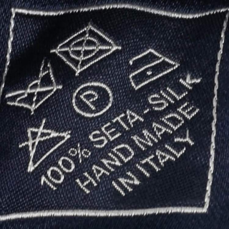 Pre Owned Brioni Blue Patterned Silk Tie 