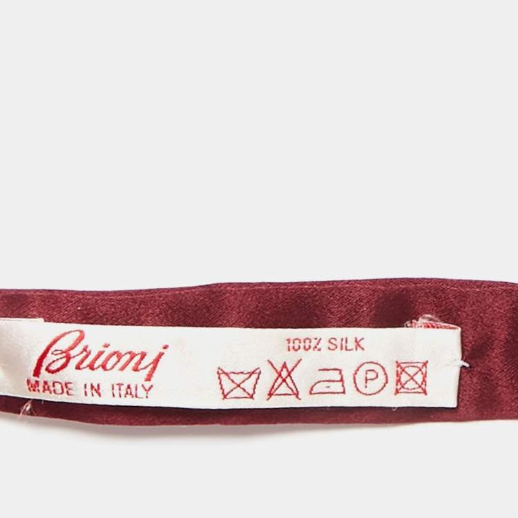 Pre Owned Brioni Burgundy Silk Cummerbund and Bow Tie Set XXL