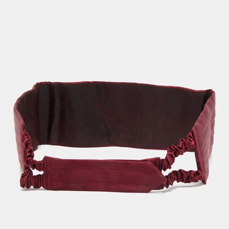 Pre Owned Brioni Burgundy Silk Cummerbund and Bow Tie Set XXL