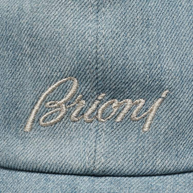 مملوكة مسبقًا Brioni Blue Logo Embroidered Denim Baseball Cap Size 58