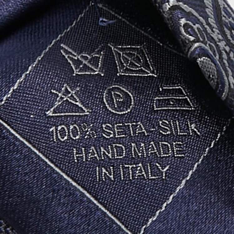 Pre Owned Brioni Blue Paisley Silk Traditional Tie