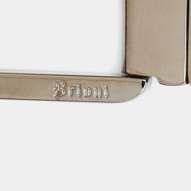 مملوكة مسبقًا Brioni Black/Brown Leather Cut to Size Reversible Buckle Belt