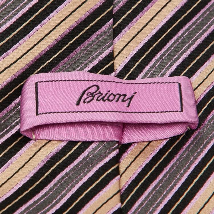 Pre Owned Brioni Multicolor Striped Silk Traditional Tie