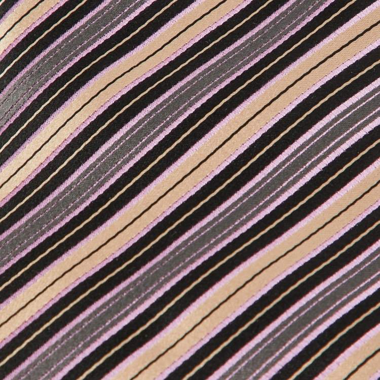Pre Owned Brioni Multicolor Striped Silk Traditional Tie