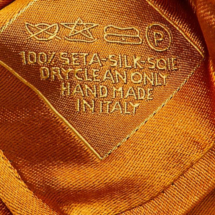 Pre Owned Brioni Golden Brown Satin Traditional Tie 