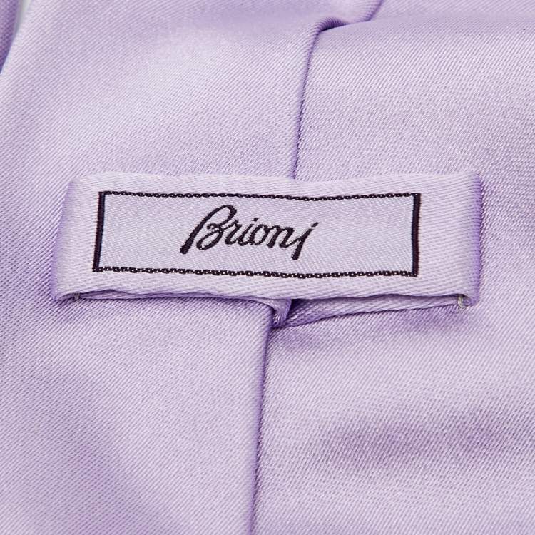 Pre Owned Brioni Lavender Satin Traditional Tie 