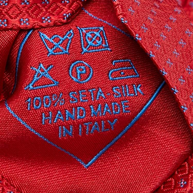 Pre Owned Brioni Red Patterned Silk Classic Tie 
