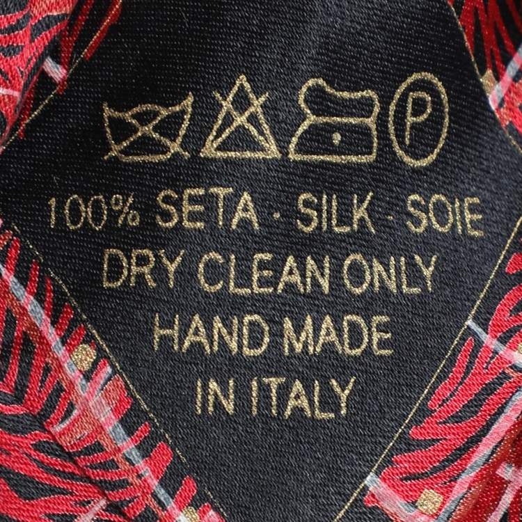 Pre Owned Brioni Red Diamond Pattern Silk Tie