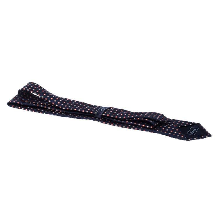Pre Owned Brioni Navy Blue Ditzy Floral Print Silk Tie