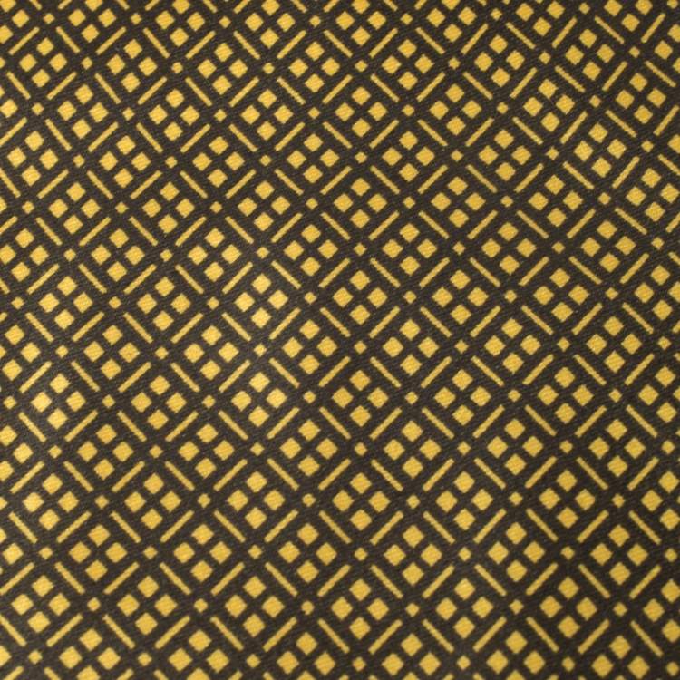 Pre Owned Brioni Vintage Yellow Diamond Patterned Traditional Silk Tie