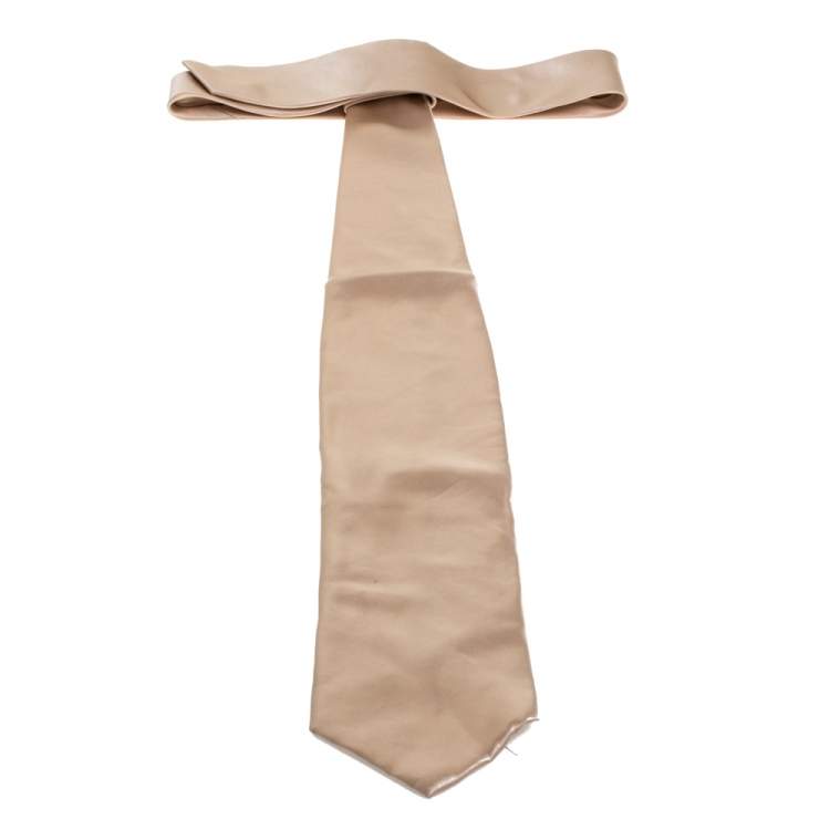 Pre Owned Brioni Beige Satin Silk Traditional Tie
