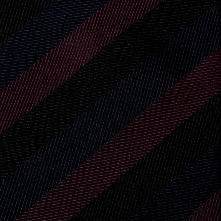 Pre Owned Brioni Tri-Color Diagonal Striped Silk Tie