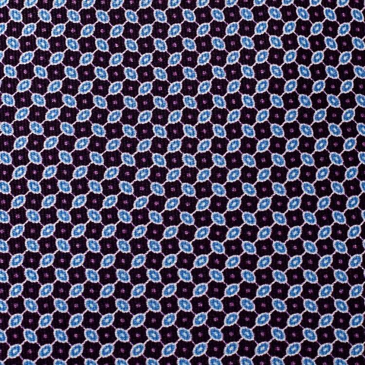 Pre Owned Brioni Purple Printed Silk Traditional Tie 