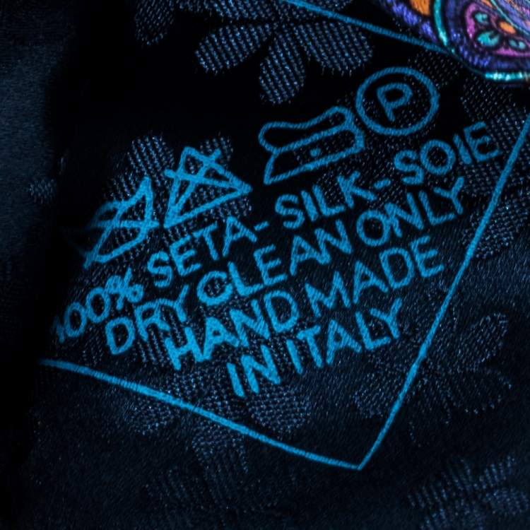 مملوكة مسبقًا Brioni Teal Blue Floral Print Silk Tie