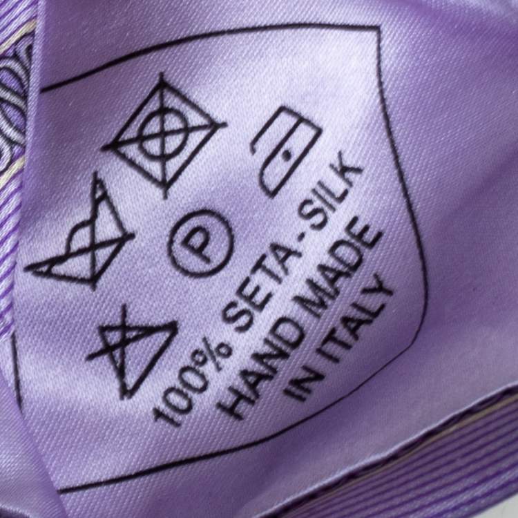 Pre Owned Brioni Purple Diagonal Stripe Print Silk Satin Tie