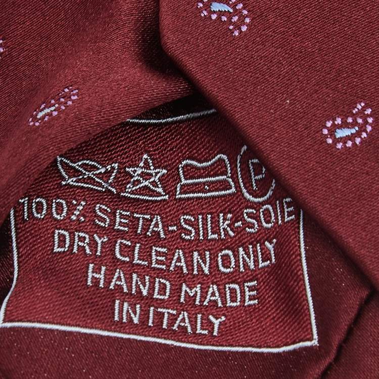 مملوكة مسبقًا Brioni Red Paisley Printed Silk Tie