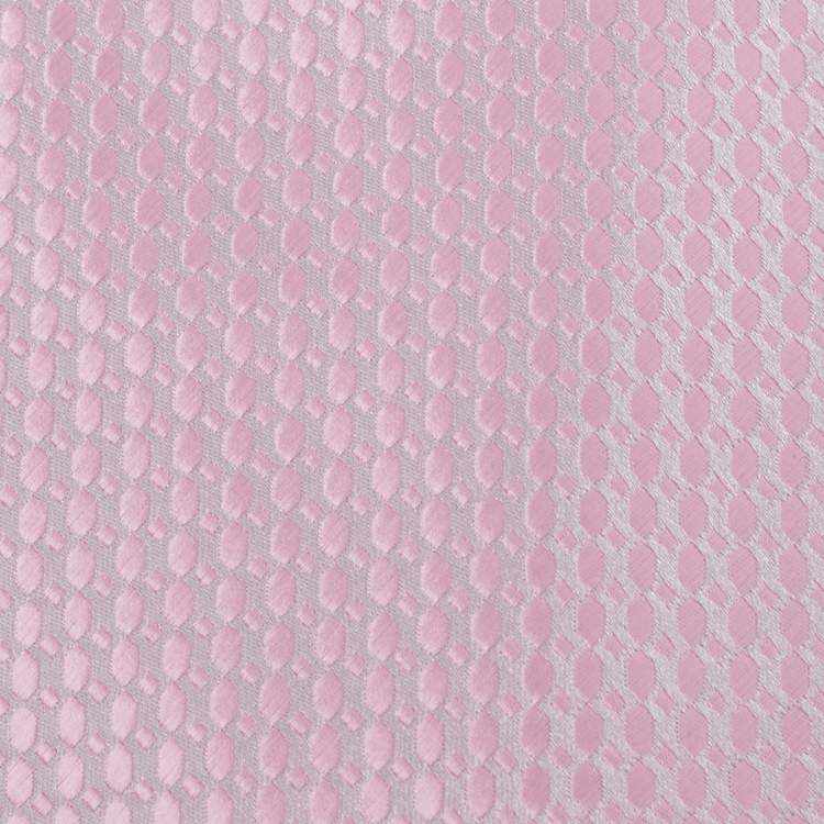 Pre Owned Brioni Pink Geometric Motif Jacquard Silk Tie