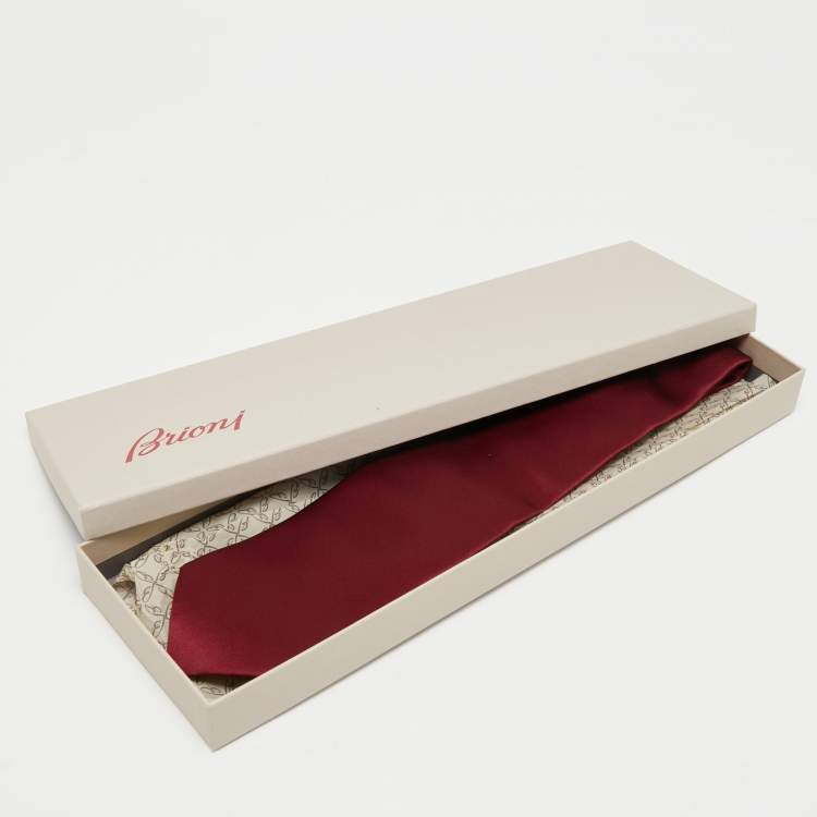 Pre Owned Brioni Burgundy Silk Classic Tie