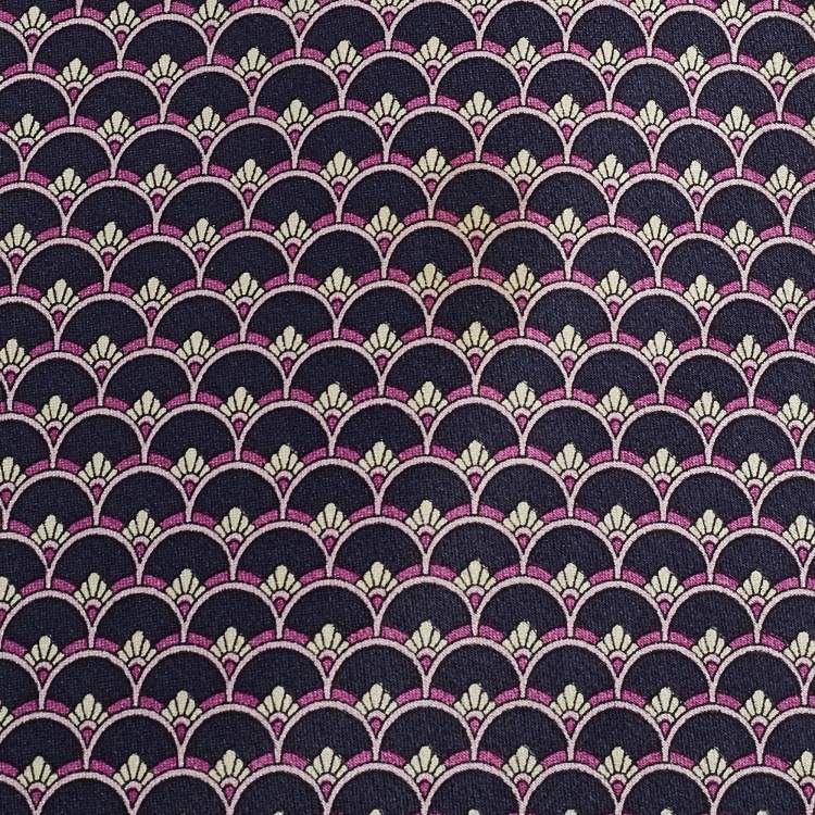 مملوكة مسبقًا Brioni Purple Printed Satin Pocket Square and Tie 