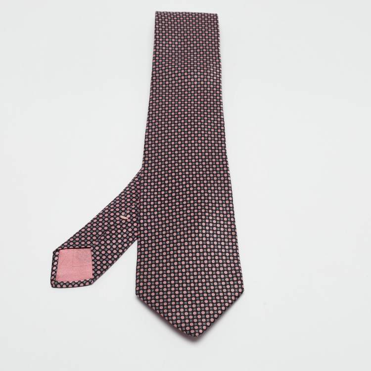 Pre Owned Brioni Multicolor Printed Satin Silk Pocket Square and Tie 