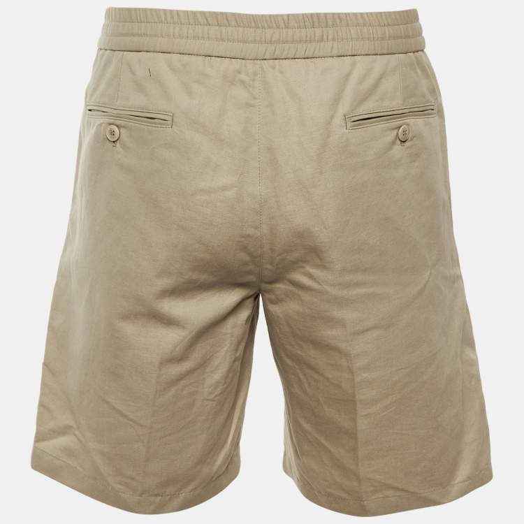 مملوكة مسبقًا Brioni Beige Linen &Cotton Blend Sidney Bermuda Shorts S