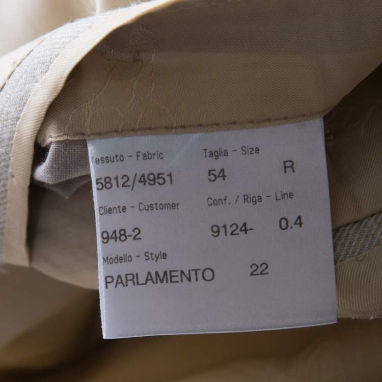Pre Owned Brioni Beige Houndstooth Pattern Parlamento Blazer 2XL
