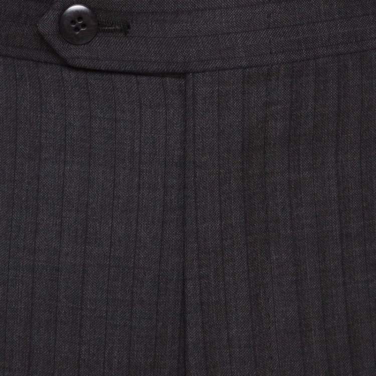 Pre Owned Brioni Grey Herringbone Pattern Wool Tailored Suit XS