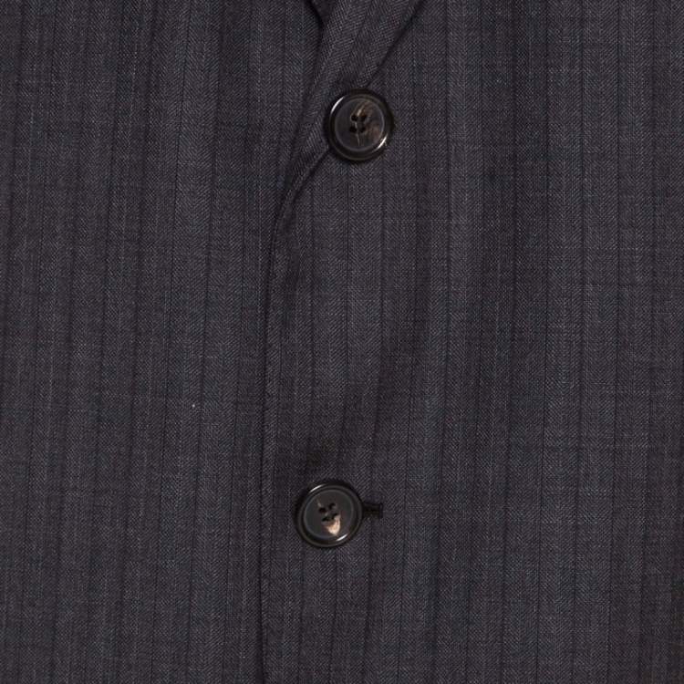 Pre Owned Brioni Grey Herringbone Pattern Wool Tailored Suit XS