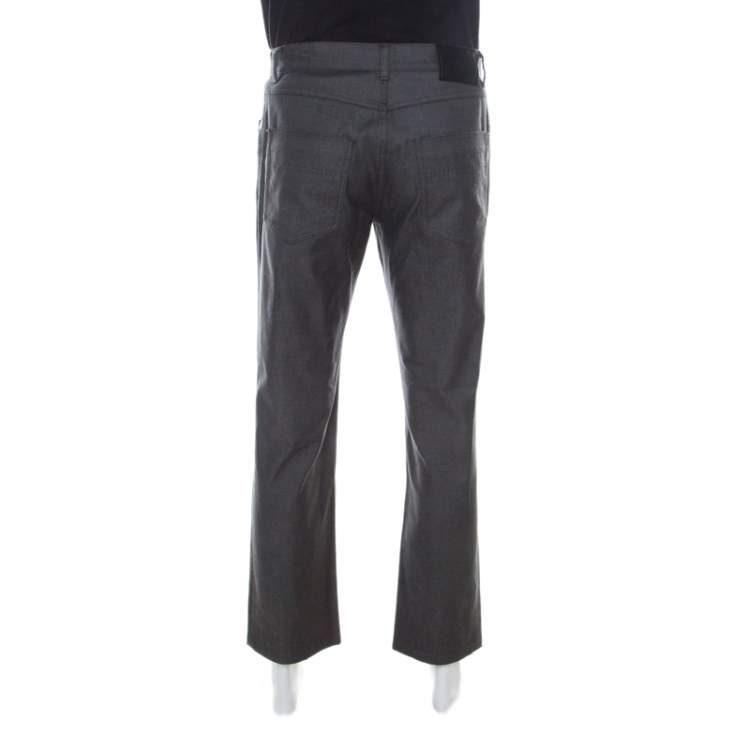 Pre Owned Brioni Grey Wool & Silk Blend Jeans L