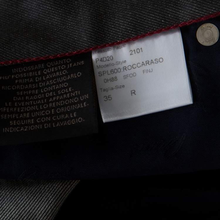 Pre Owned Brioni Grey Wool & Silk Blend Jeans L