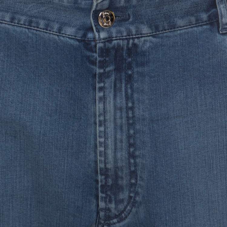 Pre Owned Brioni Blue Medium Wash Denim Straight Legged Jeans 5XL