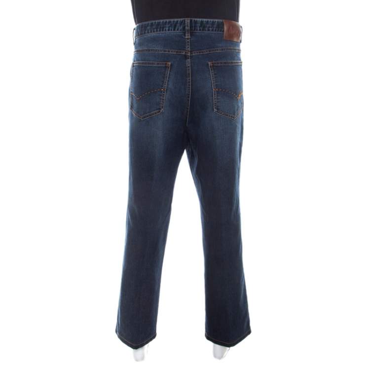Pre Owned Brioni Blue Medium Wash Denim Straight Legged Marmolada Jeans 5XL
