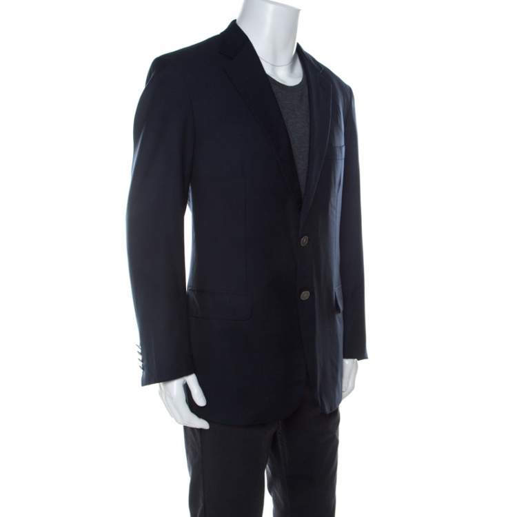 مملوكة مسبقًا Brioni Navy Blue Wool Parlamento Blazer XXL