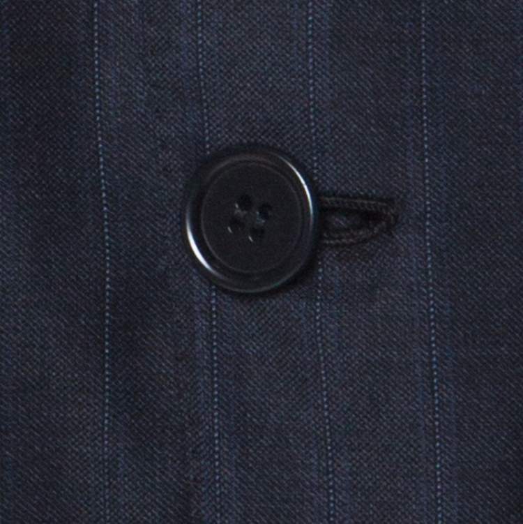 Pre Owned Brioni Navy Blue Super 170's Striped Wool Parlamento Suit XXL
