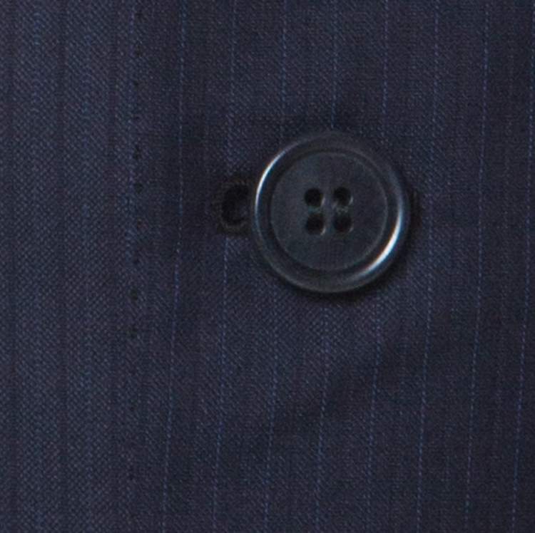 Pre Owned Brioni Navy Blue Wool and Silk Striped Parlamento Suit XXL
