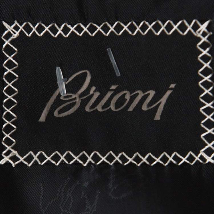 مملوكة مسبقًا Brioni Super 150s Palatino Grey Striped Wool Suit XL