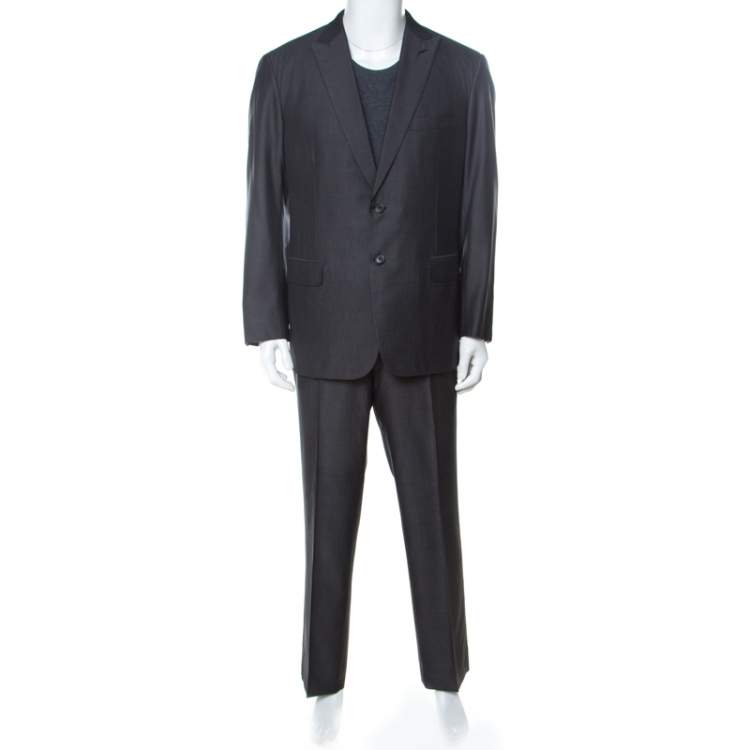 Brioni Grey Wool and Silk NM Estense Suit XXL Brioni | The Luxury Closet