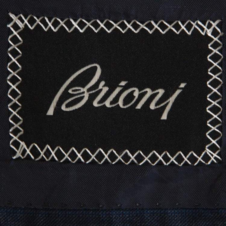 Pre Owned Brioni Blue Wool and Silk Striped Colosseo Suit XXL