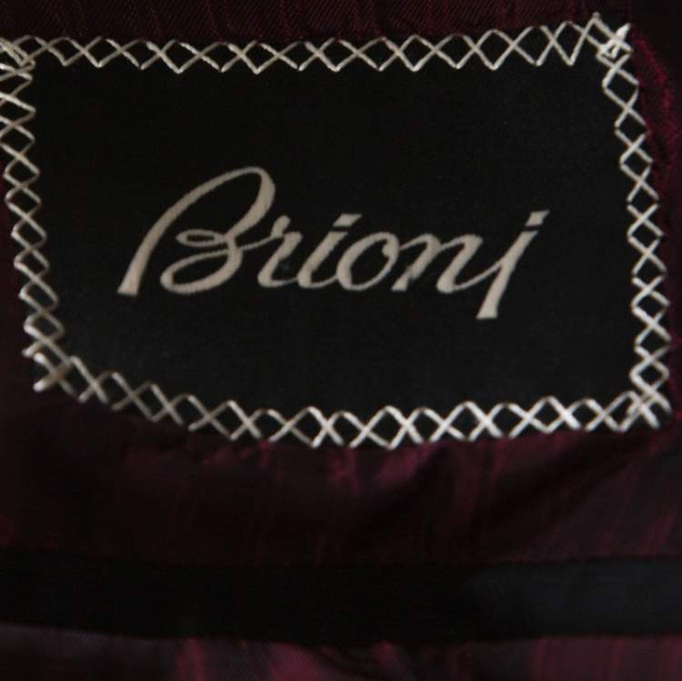 Pre Owned Brioni Black Tonal Striped Wool Blend Lowndes Suit 2XL